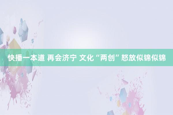 快播一本道 再会济宁 文化“两创”怒放似锦似锦