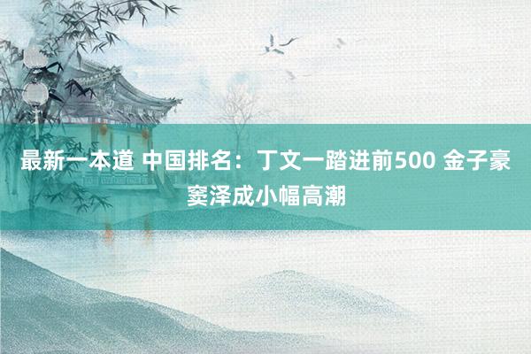 最新一本道 中国排名：丁文一踏进前500 金子豪窦泽成小幅高潮