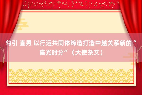 勾引 直男 以行运共同体缔造打造中越关系新的“高光时分”（大使杂文）