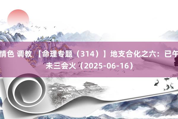 情色 调教 【命理专题（314）】地支合化之六：已午未三会火（2025-06-16）